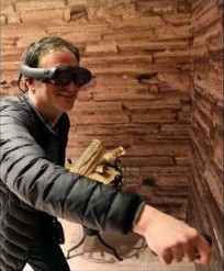 Visitor wearing Magic Leap AR headset