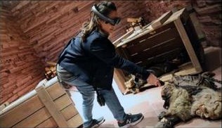 Person wearing VR headset in Game of Thrones 4D experience
