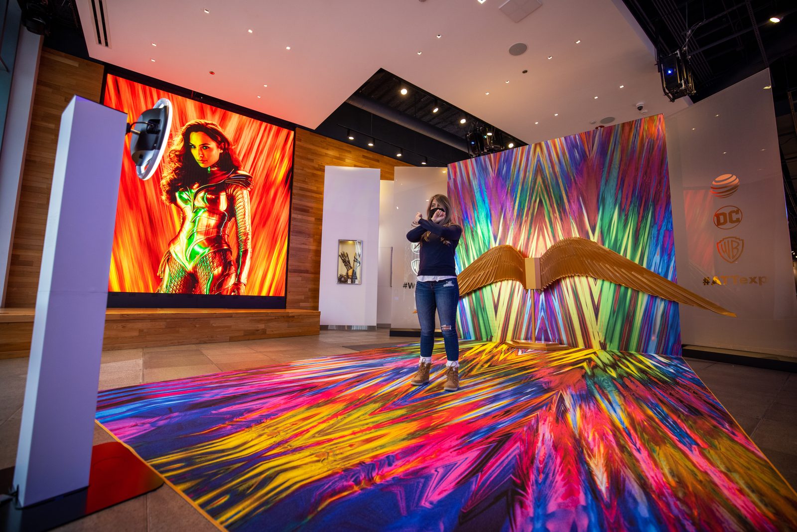 Wonder Woman 1984 in-store activation — AT&T flagship visual merchandising program